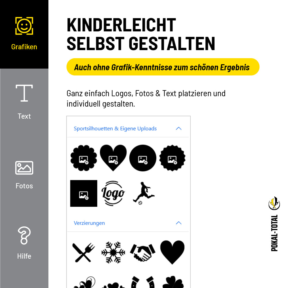 Glaspokal verspiegelt mit Emblem