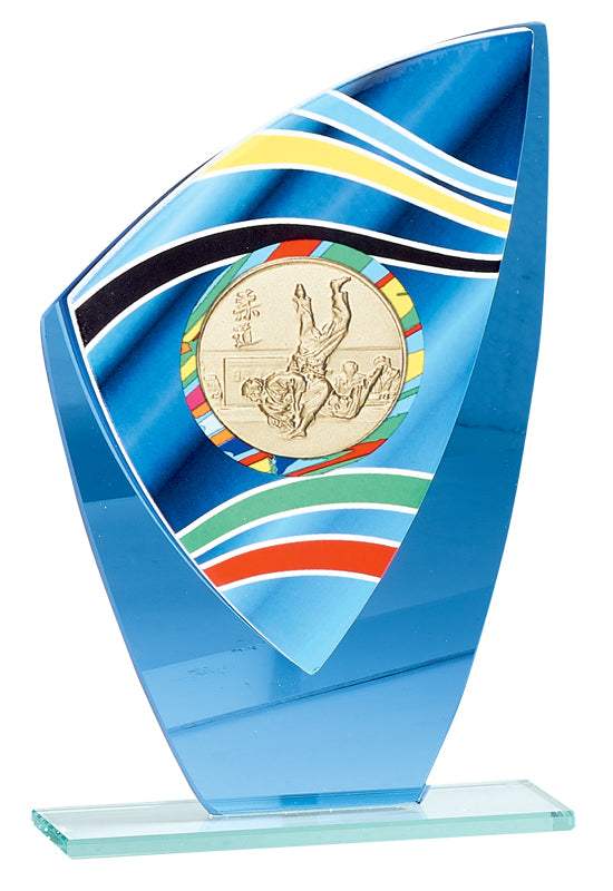 Glaspokal verspiegelt mit Emblem