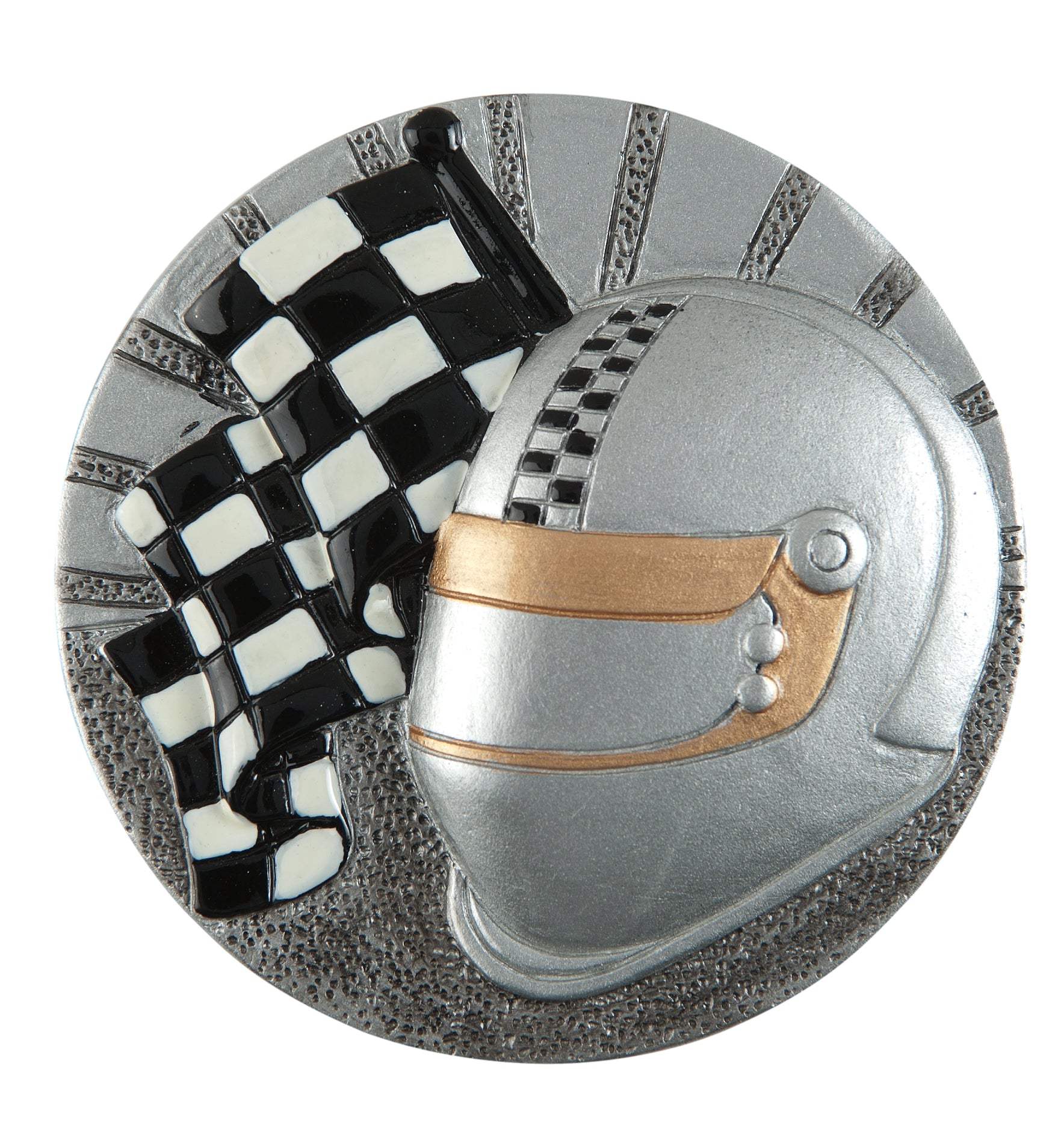 Zierscheibe Motorsport Helm Flagge