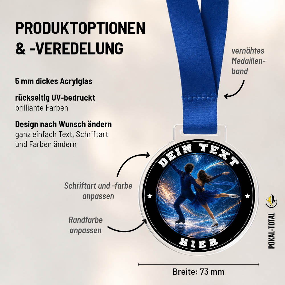 Maßübersicht der Signature Medaille Paar Eiskunstlauf