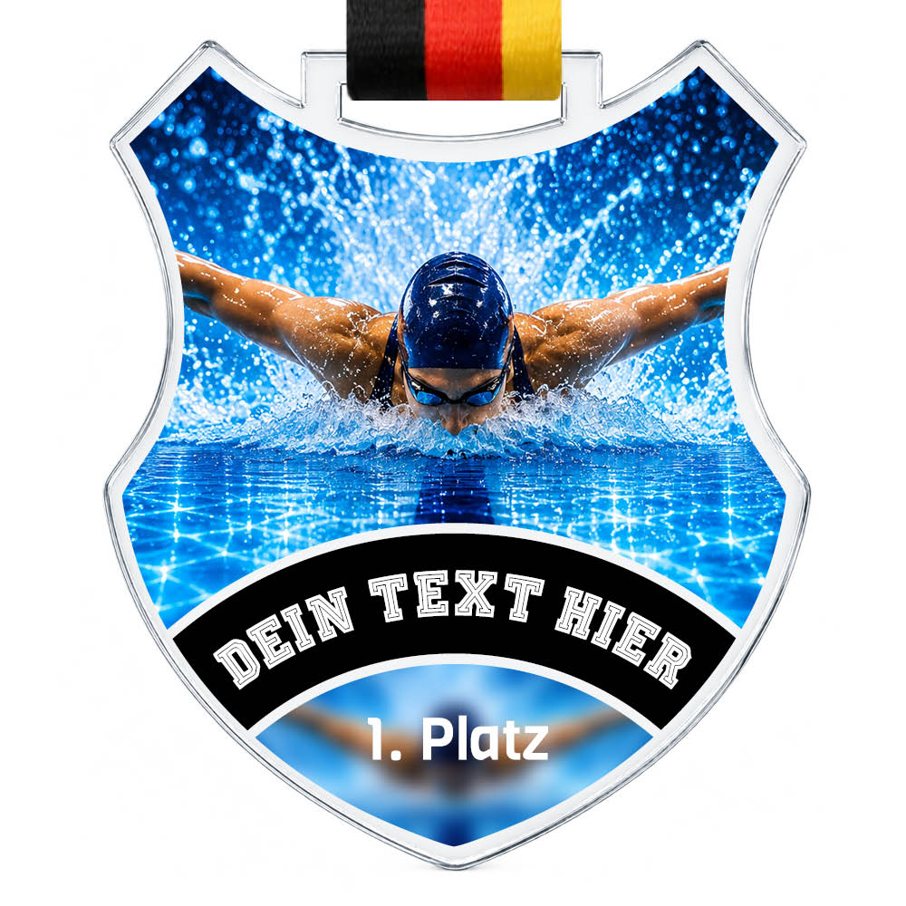 Wappen Medaille Schwimmen weiblich