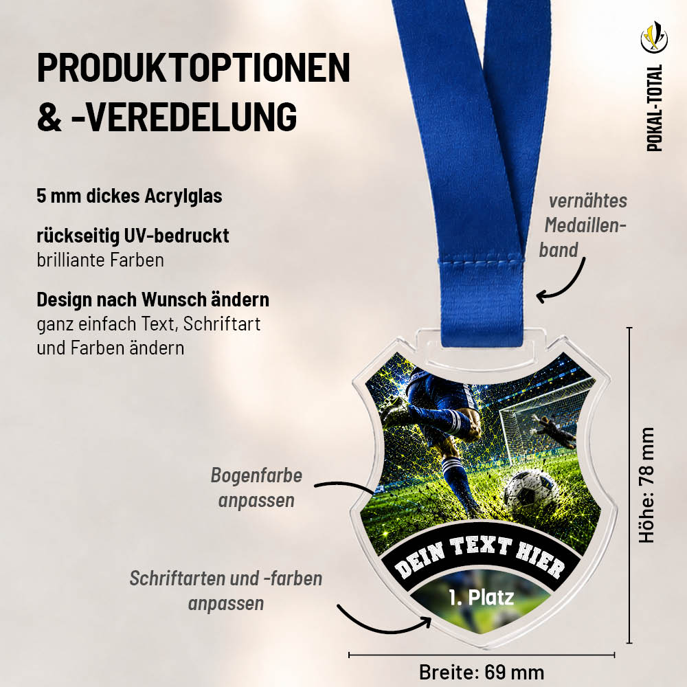 Wappen Medaille Bester Torschütze: Maßübersicht und Gestaltungsoptionen