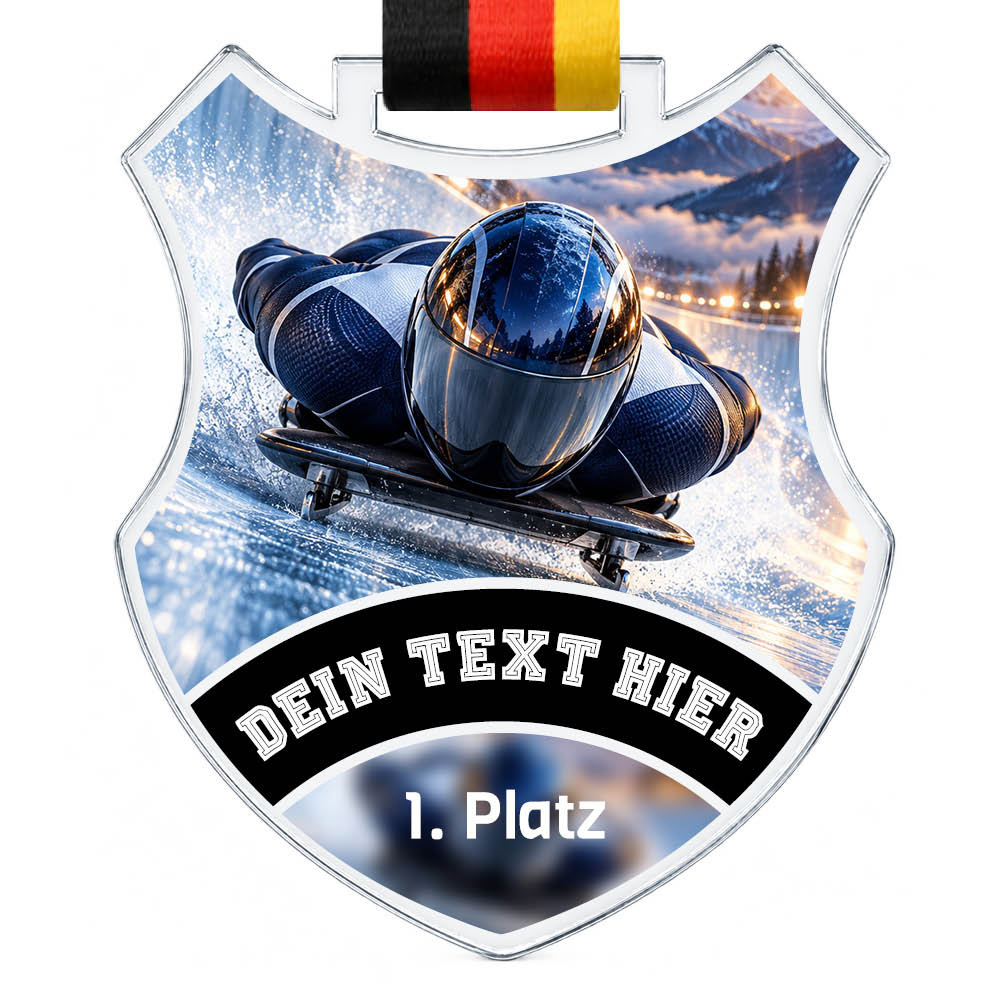 Signature Medaille Rodeln – Produktansicht
