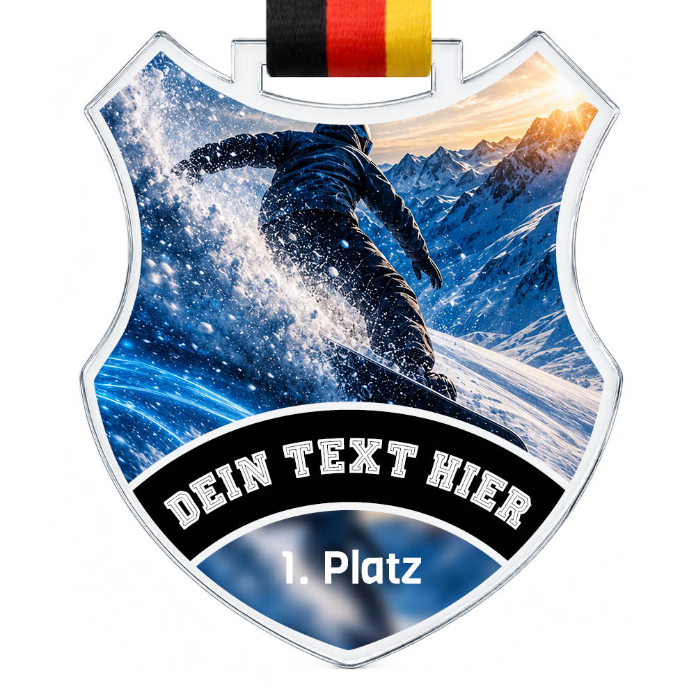 Signature Medaille Snowboardfahren – Produktansicht