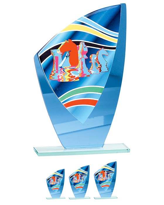 Schach Glaspokal verspiegelt