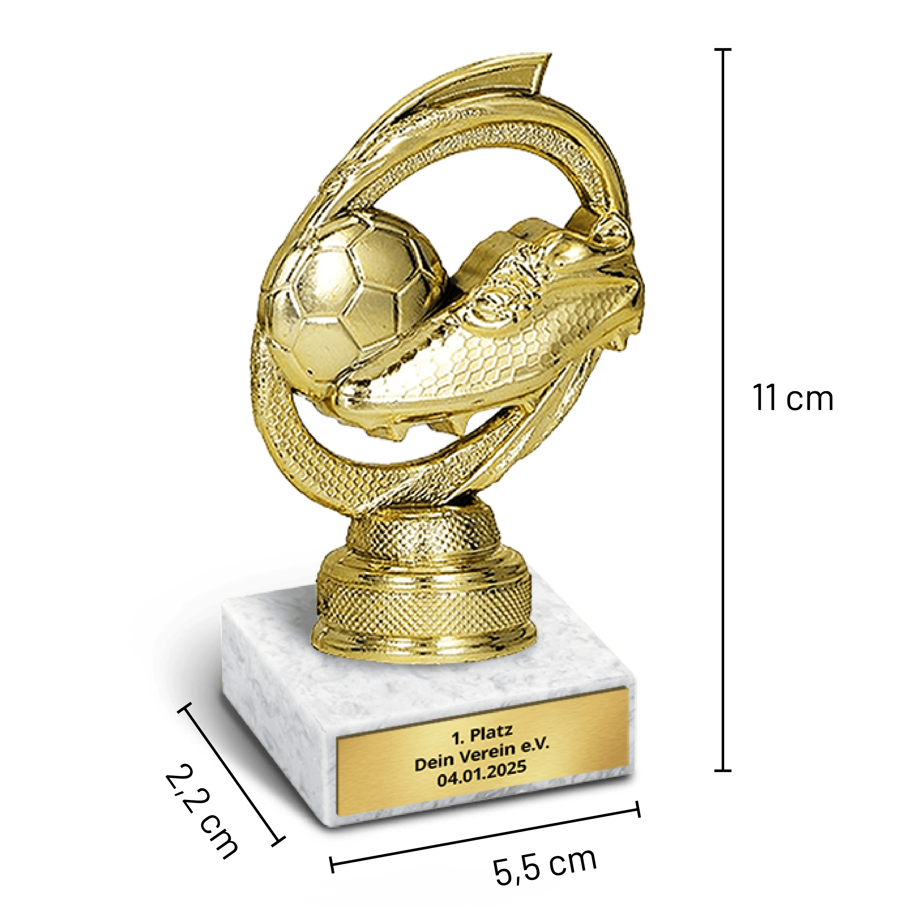 Goldener Fußballschuh mit Ball – Turnierpreis