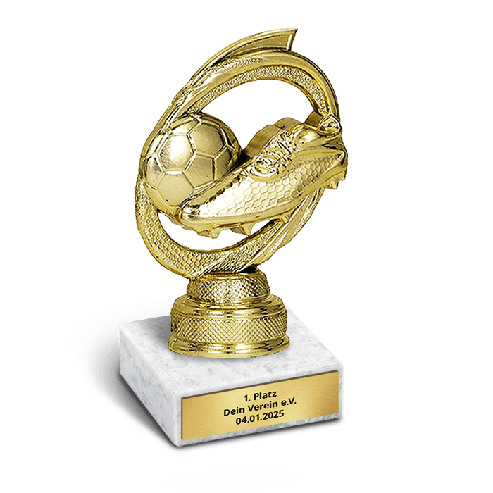 Goldener Fußballschuh mit Ball – Turnierpreis