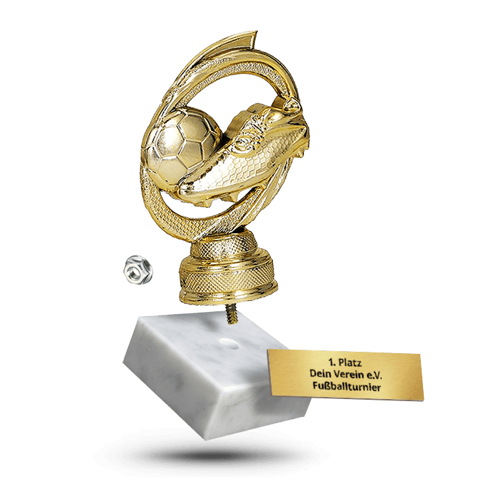 Goldener Fußballschuh mit Ball – Turnierpreis