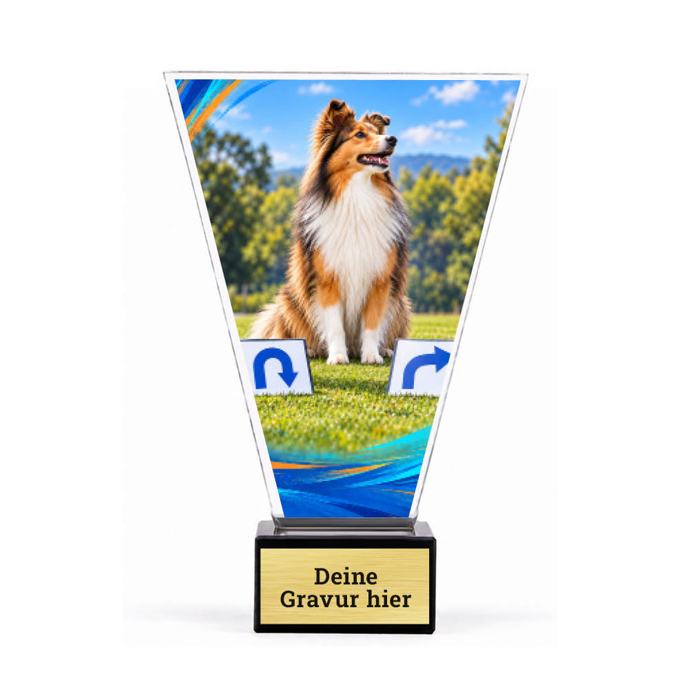 Signature Pokal Rally-Obedience auf Sockel – Produktansicht