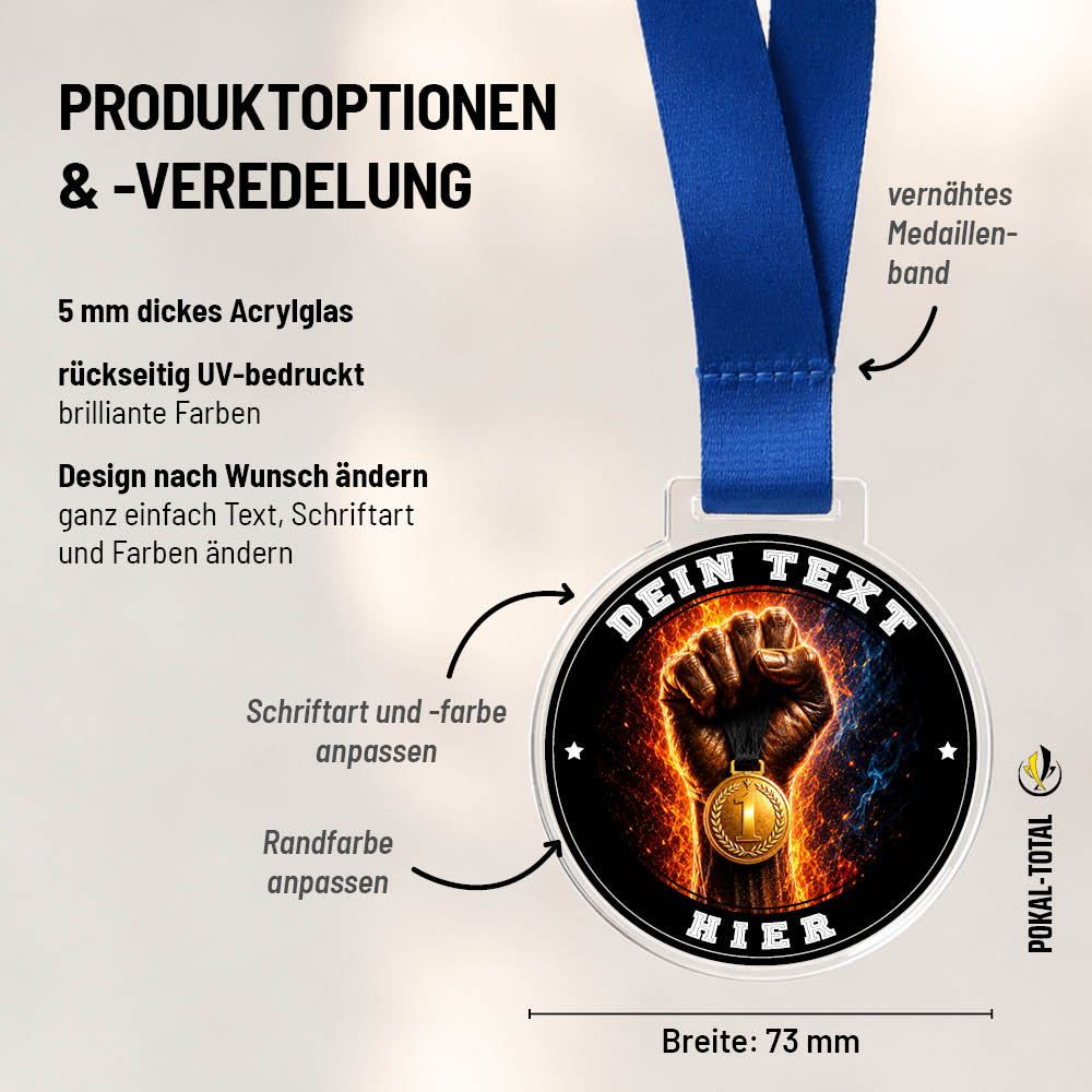 Signature Medaille Erster Platz: Maßübersicht und Gestaltungsoptionen