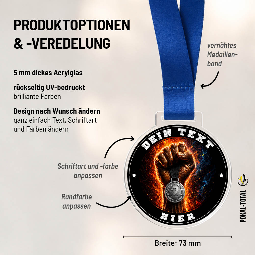 Signature Medaille Zweiter Platz: Maßübersicht und Gestaltungsoptionen