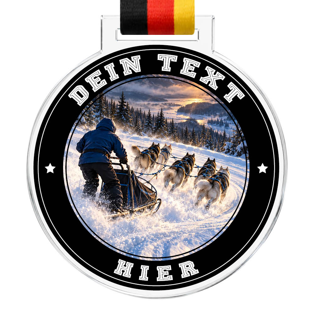 Signature Medaille Hundeschlitten – Produktansicht