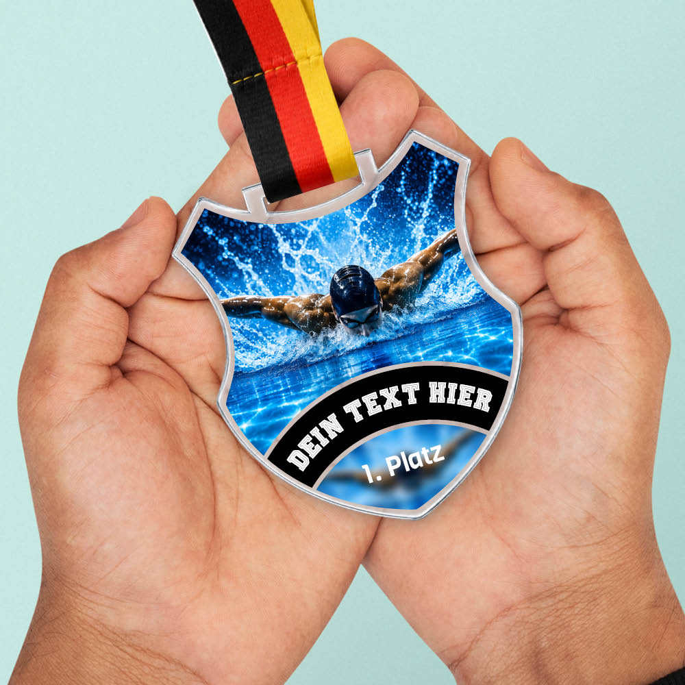 Wappen Medaille Schwimmen männlich