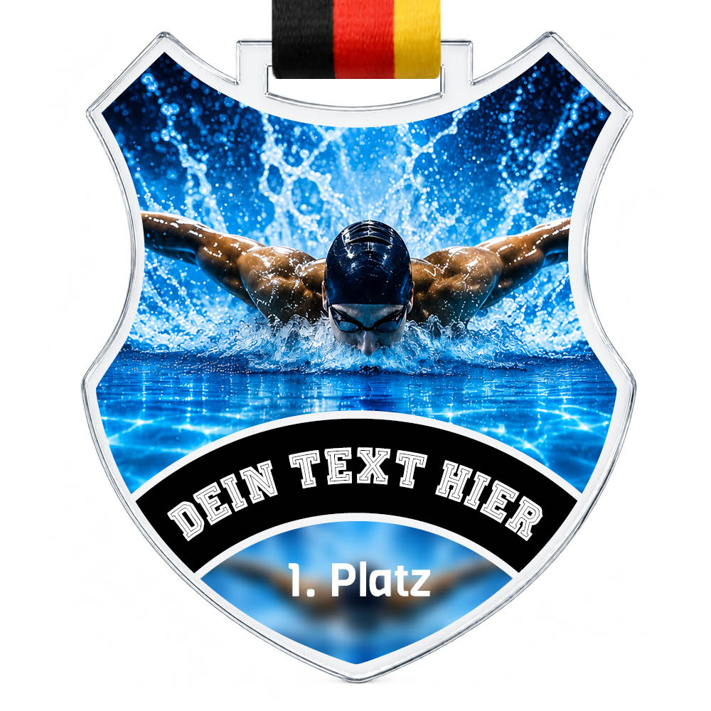 Wappen Medaille Schwimmen männlich