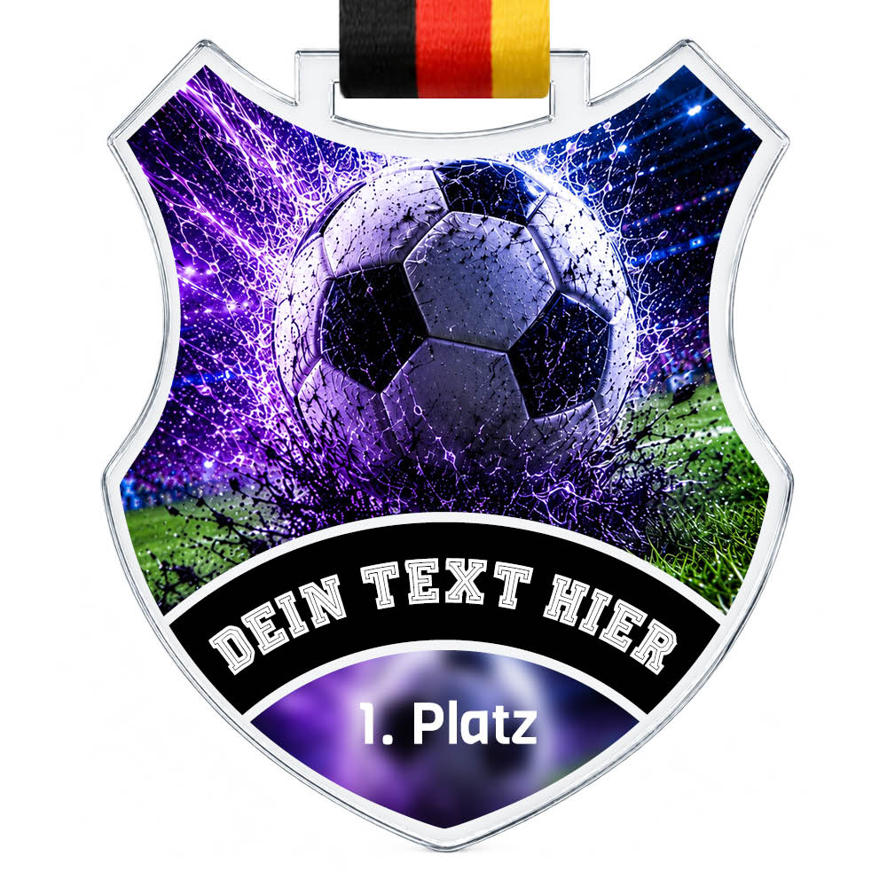Wappen-Medaille: Fußballmotiv mit Ball