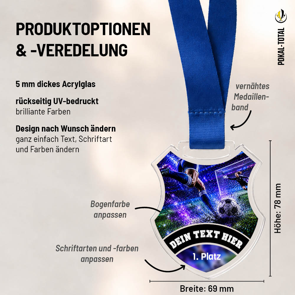 Wappen Medaille Beste Torschützin: Maßübersicht und Gestaltungsoptionen