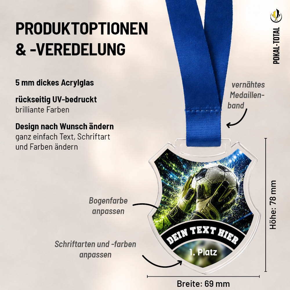 Wappen Medaille Bester Torwart: Maßübersicht und Gestaltungsoptionen