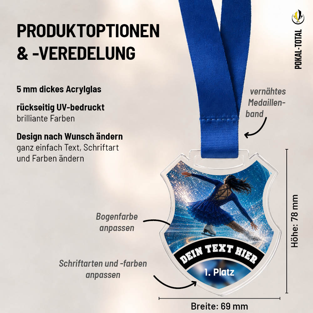 Maßübersicht der Signature Medaille Eiskunstlaufen