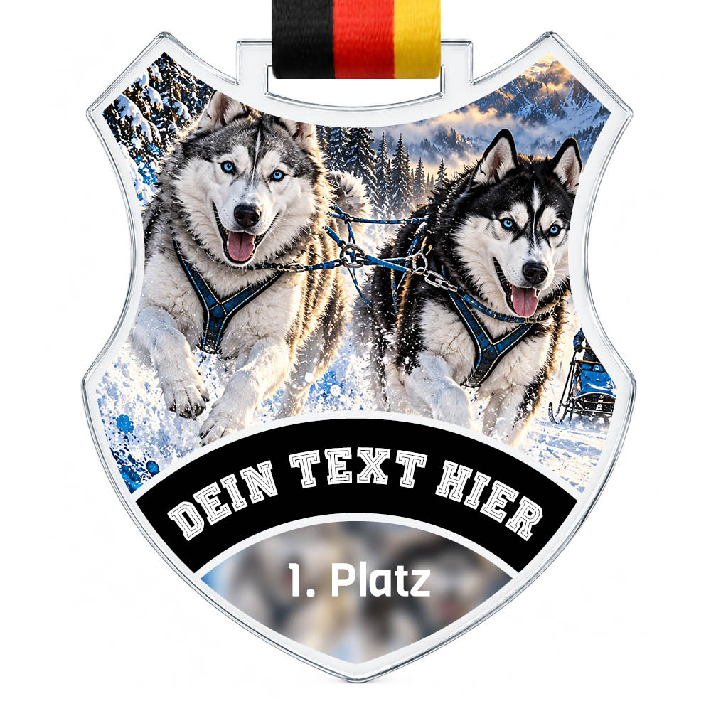 Wappen Medaille Schlittenhundsport – Produktansicht
