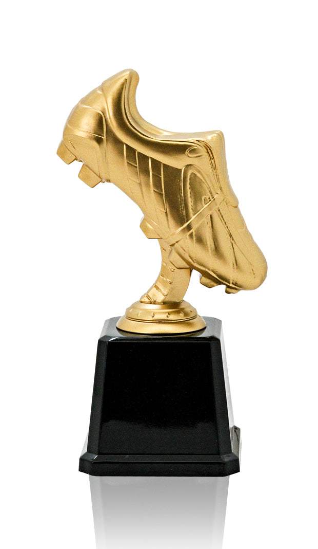 Fußballschuh Figur Gold mit Sockel | Höhe: 150 (mm) | Im SALE