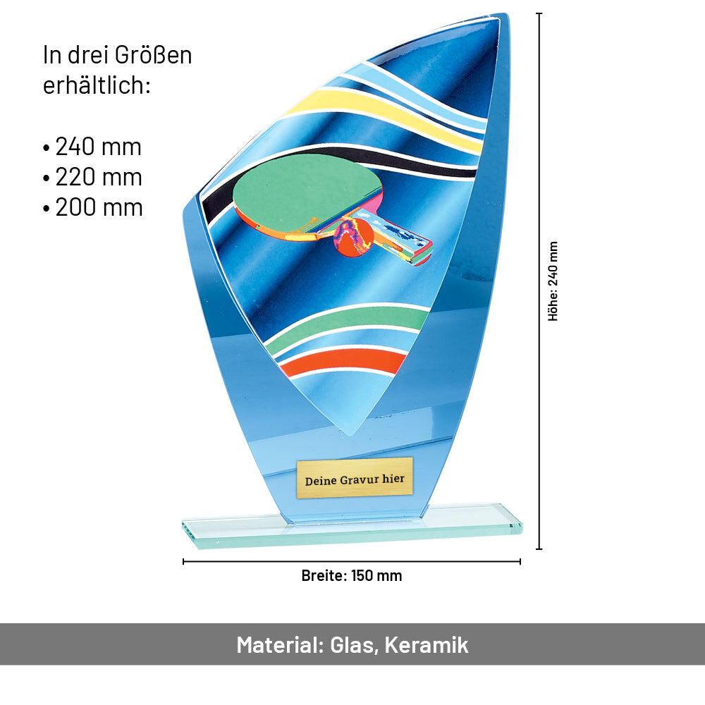 Tischtennis Glaspokal verspiegelt