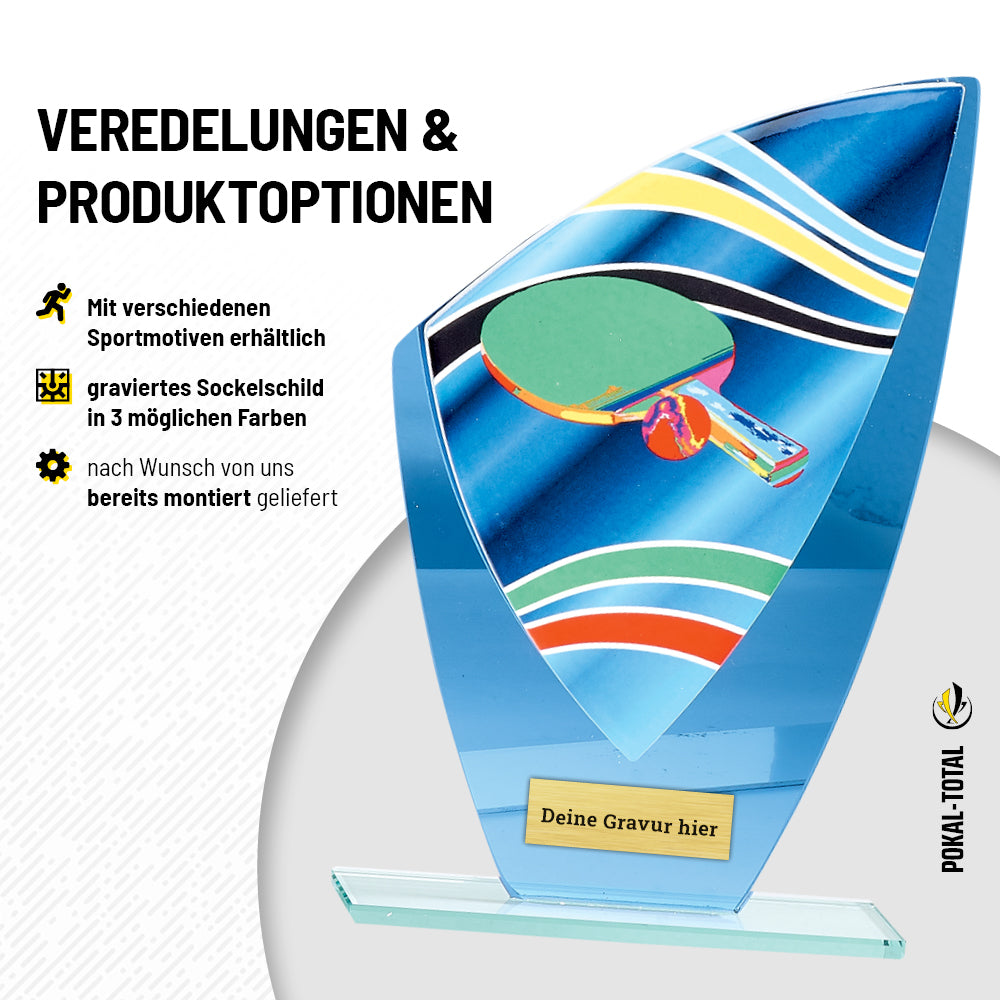Tischtennis Glaspokal verspiegelt