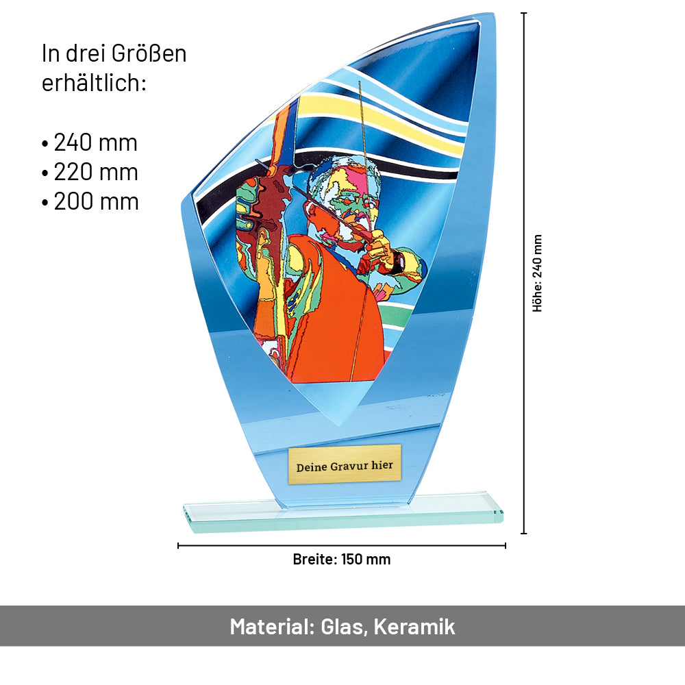 Bogenschießen Glaspokal verspiegelt