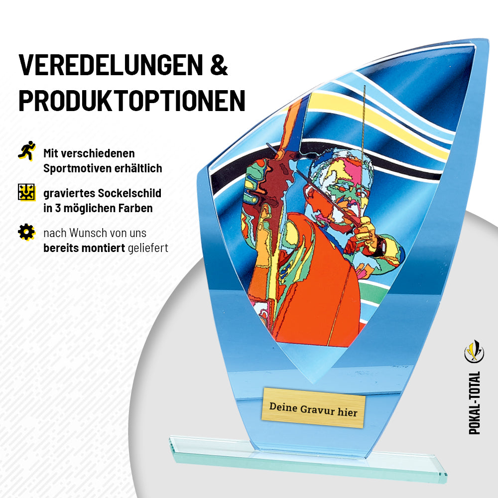 Bogenschießen Glaspokal verspiegelt