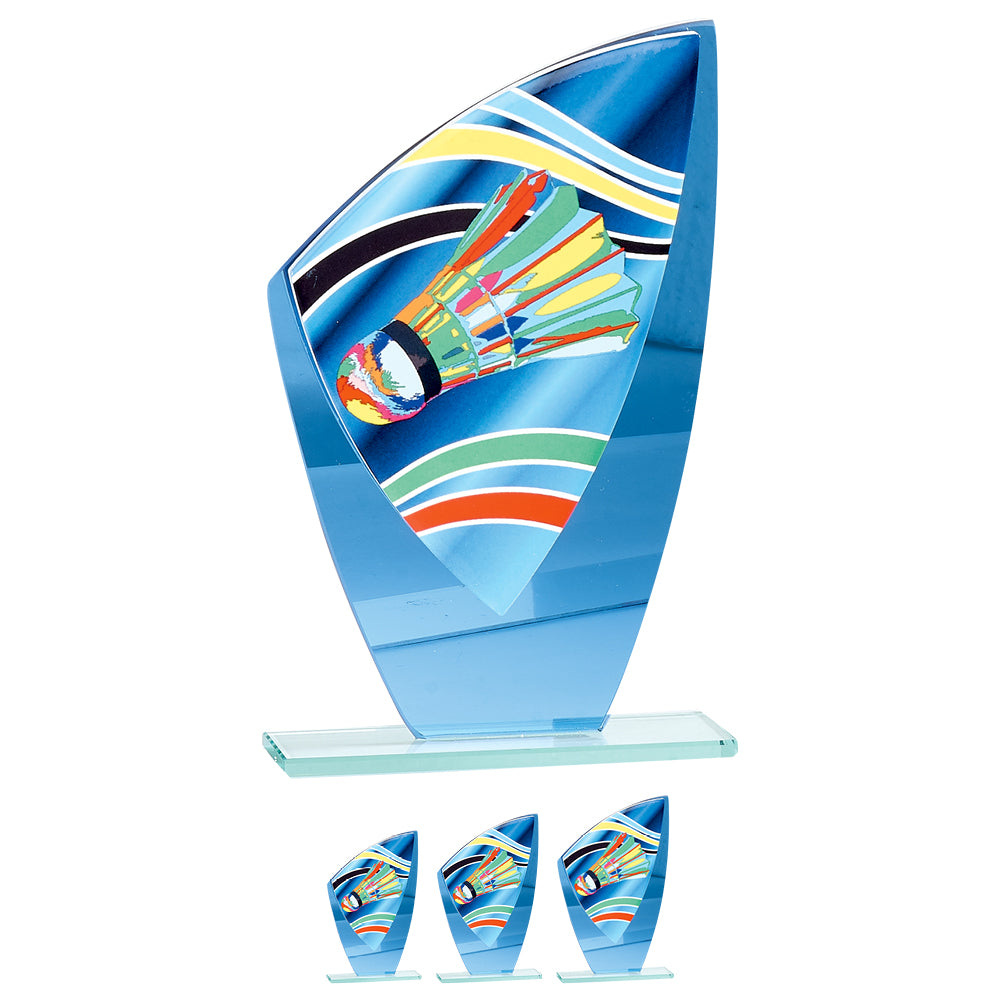 Trofeo Per Badminton Stars Column - Coppa Argento E Blu Con Incisione Gratuita - A0109 - Foto 3