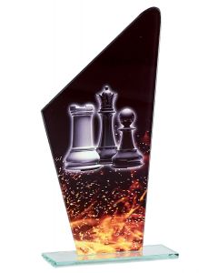 Glaspokal Schach mit Gravur Schach Pokale günstige Pokale Glastrophäen Trophäe 