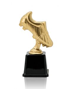 Fußballschuh Figur Gold mit Sockel | Höhe: 150 (mm) | Im SALE
