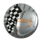 Zierscheibe Motorsport Helm Flagge